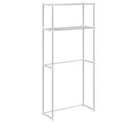 vidaXL Étagère pour machine à laver en aluminium Blanc 63x27x136 cm, rangements ajustables