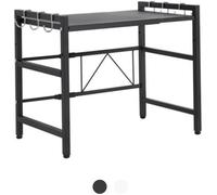 Etagère pour Micro-Ondes à 2 Etages Extensible MENGDA - Noir - Acier au carbone épais et durable - 6 Crochets