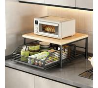 Étagère pour micro-ondes - Comptoir de cuisine sur support de micro-ondes multifonction pour friteuses à air, étagères de cuisine, design peu encombrant pour un usage domestique