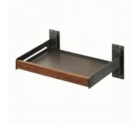 Étagère pour Projecteur Robuste, Étagère Murale Simple En Noyer, Noire, Pour Vidéoprojecteur, 40 × 28 Cm