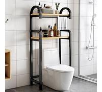 Étagère pour toilettes, étagère de salle de bain, étagère de rangement pour salle de bain, noir, noyer de 50 cm, accessoire de bain élégant pour petits espaces