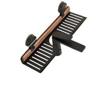 Étagère profilée montée sur robinet avec base à ventouse pour organiser les articles de toilette fabriquée en noyer et métal résistant à l'humidité (40 cm, noir)