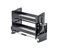 Étagère rabattable à deux niveaux, porte-épices en alliage d'aluminium, réglage hydraulique à trois niveaux, idéal for ranger les épices et les condiments de cuisine.(760x280x540mm)