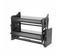 Étagère rabattable à deux niveaux, porte-épices mural et unité de rangement, clapet anti-retour à trois positions, convient aux armoires de cuisine(410x270x530mm)