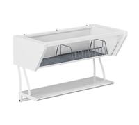 Étagère rabattable pour armoire, panier pliable et relevable avec coussinet antidérapant, étagère à épices rabattable à 2 niveaux, porte rabattable, peut supporter jusqu'à 22 ,D11.8"xh6.5"-W-31.5"