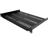 Étagère Rack 19 Pouces 1U - Plateau Rackable Universel Ventilé - Étagère Cantilever Baie De Bras 19"" - Rangement Rack - 25Kg - Profondeur 30,5Cm (12"") - Noir (Shelf-1U-12-F[Video3778]