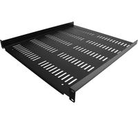 Étagère Rack 19 Pouces 1U - Plateau Rackable Universel Ventilé - Étagère Cantilever Baie De Brassage 19" - Rangement Rack - Max 25Kg - Profondeur 50Cm (20") - Noir (Shelf-1U-20-Fix[Audio3784]