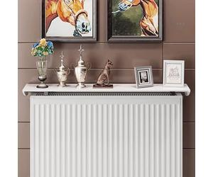 Etagere Radiateur à Poser sans Percer, Cache Radiateur en Aluminium Tablette Radiateur Flottantes Blanc pour Le Rangement et la Décoration, Charge Maximale 28kg,W 15cm/6in; L 55cm/21.7in