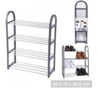 ETAGERE RANGE CHAUSSURES 4 ETAGES 8 PAIRES 50X19XH66CM