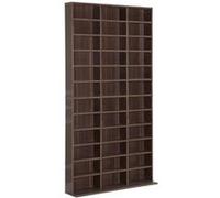 HomCom Étagère CD/DVD pour 1116 CDs 33 compartiments réglables 102×24×195 cm Marron