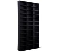 HOMCOM Rangements pour CD et DVD, étagère Rangement, capacité Max. 1116 CD/528 DVD, 36 Compartiments et étagères réglables, pour Bureau, Salon, Chambre, 102 x 23,5 x 195 cm, Noir