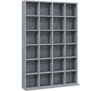 HomCom Meuble de rangement CD/DVD – 24 compartiments réglables – 89 x 20 x 130 cm gris