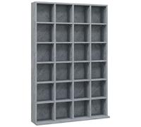 Étagère Rangement Cd/Dvd Meuble De Rangement Pour 480 Cds 24 Compartiments Réglables En Hauteur 89 X 20 X 130 Cm Gris Gris