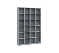 HomCom Meuble de rangement CD/DVD – 24 compartiments réglables – 89 x 20 x 130 cm gris
