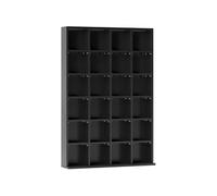 HOMCOM Rangements pour CD et DVD, Meuble de Rangement multimédia avec 24 Compartiments, capacité Max. 456 CD/ 336 DVD, bibliothèque en Bois avec étagères réglables, 89 x 20 x 130,5 cm, Noir