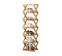 Etagere Rangement Chaussures Pliable Étagère à Chaussures Étroite avec 10 Étagères, Etagere Chaussure Bois, Gain de Place, pour Entrée, Couloir, Chambre ( Color : Wood color , Size : 26*26*105 )