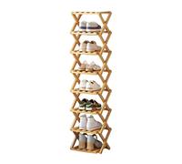 Etagere Rangement Chaussures Pliable Étagère à Chaussures Étroite avec 10 Étagères, Etagere Chaussure Bois, Gain de Place, pour Entrée, Couloir, Chambre ( Color : Wood color , Size : 26*26*122 )
