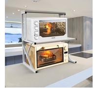 Etagère rangement cuisine YYIXING - Blanc - Pour four à micro-ondes et articles de cuisine - 54x30x65cm