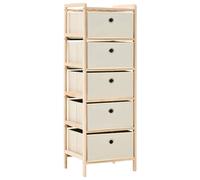 vidaXL Étagère de rangement 5 paniers tissu Bois de cèdre Beige