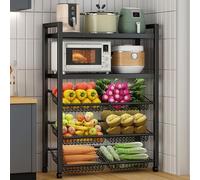 Etagere Rangement Mobiles pour Four à Micro Ondes, Etagere pour Micro Onde pour Appareils électroménagers, Fruits et Légumes, Chariot Utilitaire Métallique à roulettes