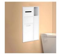 Étagère Rangement Murale Niche de Douche, Carrelée, Salle d'eau, Alcôve, Niche, Baignoire en Acier Inoxydable, Porte-Papier Toilette Mural, Support de Mural, Poubelle, Brosse Intégrée pour C