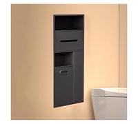 Étagère Rangement Murale Niche de Douche, Carrelée, Salle d'eau, Alcôve, Niche, Baignoire en Acier Inoxydable, Porte-Papier Toilette Mural, Support de Mural, Poubelle, Brosse Intégrée pour C