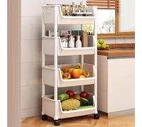 Etagere Rangement Organiseur de Chariot à roulettes, Meuble Micro Onde de Cuisine avec roulettes Verrouillables, pour Salon, Bureau, Salle de Bain, Garage, Espaces Restreints