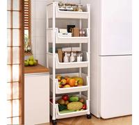 Etagere Rangement Organiseur de Chariot à roulettes, Meuble Micro Onde de Cuisine avec roulettes Verrouillables, pour Salon, Bureau, Salle de Bain, Garage, Espaces Restreints