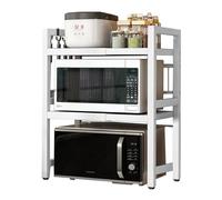 Étagère réglable à 3 Niveaux pour Four à Micro-Ondes avec 6 Crochets - Organisateur de Cuisine Extensible pour casseroles, poêles, cuiseurs à Riz et Grille-Pain - Étagère en Acier au Carbone