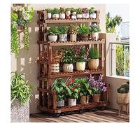 Étagère réglable à 4 niveaux avec poulie, étagère échelle de jardin peu encombrante pour intérieur/extérieur, 105 x 42 x 140 cm, parfaite pour le rempotage et l'organisation