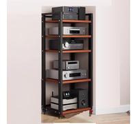 Étagère réglable à 5 niveaux pour lecteur CD - Support AV robuste et mobile pour salon, chambre à coucher et cuisine - Armoire de rangement ouverte - Support audio-vidéo - Organiseur au sol