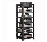 Étagère réglable à 7 niveaux pour lecteur CD, support AV robuste, meuble de rangement ouvert pour salon, chambre à coucher, cuisine, médias, audio-vidéo, design posé au sol