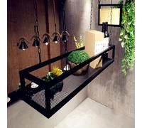 Étagère réglable en métal noir pour plantes intérieur/extérieur, 60-120 cm, avec chaîne, support de suspension au plafond, pour décoration d'intérieur et vitrine de plantes (100 cm)