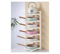 Étagère réglable pour casseroles et ustensiles de cuisine peu encombrants avec séparateurs amovibles pour comptoir de cuisine et armoire de rangement