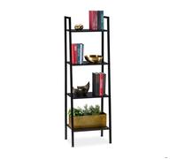 Étagère Relaxdays en forme d'échelle 4 tablettes pour plantes livres & déco 136 x 44 x 31 5 cm noir