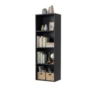 Étagère Relaxdays, H x L x P: 106 x 32 x 24 cm, 4 cases, étagère cube ouverte pour salon, noir