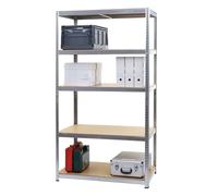 Rayonnage pour charges lourdes HWC-E33, Rayonnage de cave Rayonnage emboîtable Rayonnage de stockage, 875kg acier 5 tablettes ~ galvanisé 200x100x60cm