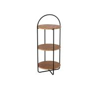 Etagère ronde 3 plateaux 43x43x100 cm naturel et noir