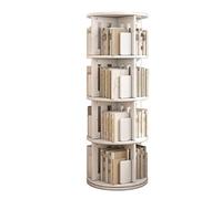 Étagère ronde rotative à 360 degrés en bois, nizer d'angle à poser au sol, tour peu encombrante pour les petites pièces, parfaite pour les livres et la décoration