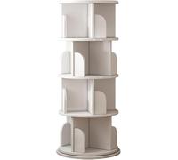 Étagère Rotative 3/4/5/6 Tier Bibliothèque Tournante à 360 ° Bibliothèque sur Pied Étagère De Rangement Étagère Empilable Organisateur D’étagère Vitrine Pou, White, 40 * 128cm