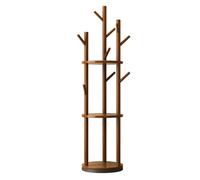 Étagère rotative à 3 niveaux en bois massif pour salon, chambre à coucher, bureau, entrée - Solution de rangement élégante et polyvalente.