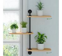 Étagère rotative à 3 niveaux pour plantes d'intérieur en bois, 40,6 cm pour une exposition optimale à la lumière, étagère de fenêtre en bois pour les petits espaces, idéale pour cultiver des herbes,