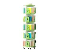 Étagère rotative à 360° avec roulettes, étagère de rangement stable, étagères ouvertes, bibliothèque rotative en carton artificiel pour l'organisation de la maison et du bureau