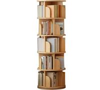 Étagère Rotative À 5 Niveaux Bibliothèque pour Étudiant Étagère De Rangement pour Bureau Peut Pivoter À 360°(White+Pink)