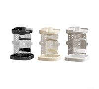 Étagère rotative à 6 niveaux avec séparateurs intégrés et ouvertures pour brosses, aide à trier les produits par type pour une sélection plus rapide chaque jour (noir)