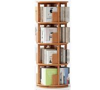 Étagère rotative Bibliothèque Étagère Étagères et bibliothèques en Bois étroit adapté aux Petits espaces rotatifs Chambre Salon Bureau (130 * 45cm/51.1 * 17.9in)