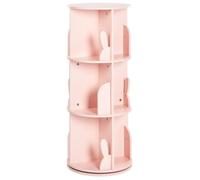 Beliani Bibliothèque Rotative à 3 Niveaux en MDF en Forme de Lapin Chambre Enfant Rose Pastel Caney