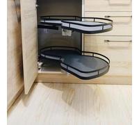 Étagère rotative coulissante pour armoires d'angle aveugles - Solution de rangement peu encombrante pour un accès facile aux meubles de cuisine