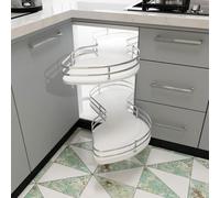 Étagère rotative coulissante pour armoires d'angle aveugles - Solution de rangement peu encombrante pour un accès facile aux meubles de cuisine