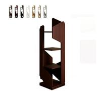 Étagère rotative moderne en bois à 4 niveaux, étagère de rangement indépendante, bibliothèque d'angle haute (café, 120 cm) - Décoration d'intérieur élégante et économiseur d'espace